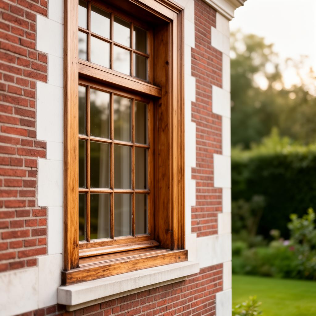 Houtrot herstel monumentale kozijnen Nijmegen - klassiek jaren '30 kozijn met detail van professioneel hersteld houtwerk door L.T.J. Schilderwerken