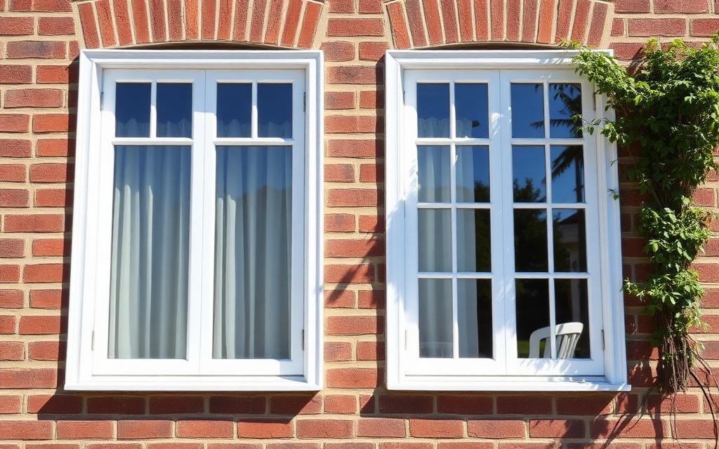Schilder Nijmegen - strak geschilderde witte kozijnen op bakstenen woning door L.T.J.